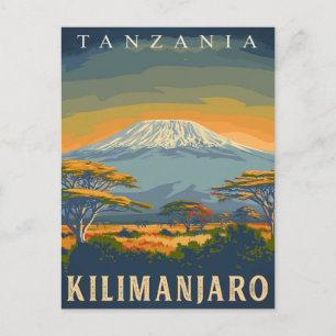 Mount Kilimandscharo, Tansania Stunning Vintage Postkarte