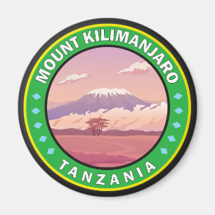 Mount Kilimanjaro Tansania Africa Circle Abzeichen Magnet