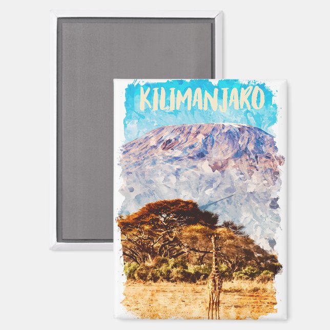 Mount Kilimanjaro Tansania Afrika Reisen Magnet (Vorderseite/Rückseite)