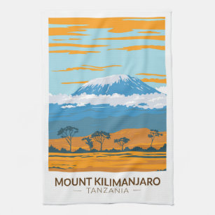 Mount Kilimanjaro Tansania Afrika Vintag Geschirrtuch