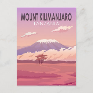 Mount Kilimanjaro Tansania Afrika Vintag Postkarte
