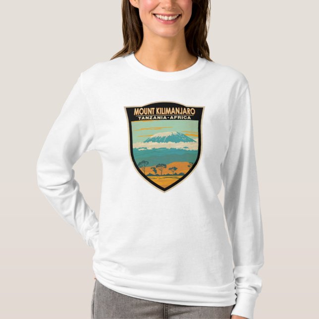 Mount Kilimanjaro Tansania Afrika Vintag T-Shirt (Vorderseite)
