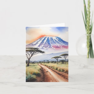 Mount Kilimanjaro Tansania Aquarellböden Karte