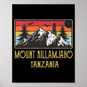 Mount Kilimanjaro Tansania Vintag Retro Klettern Poster