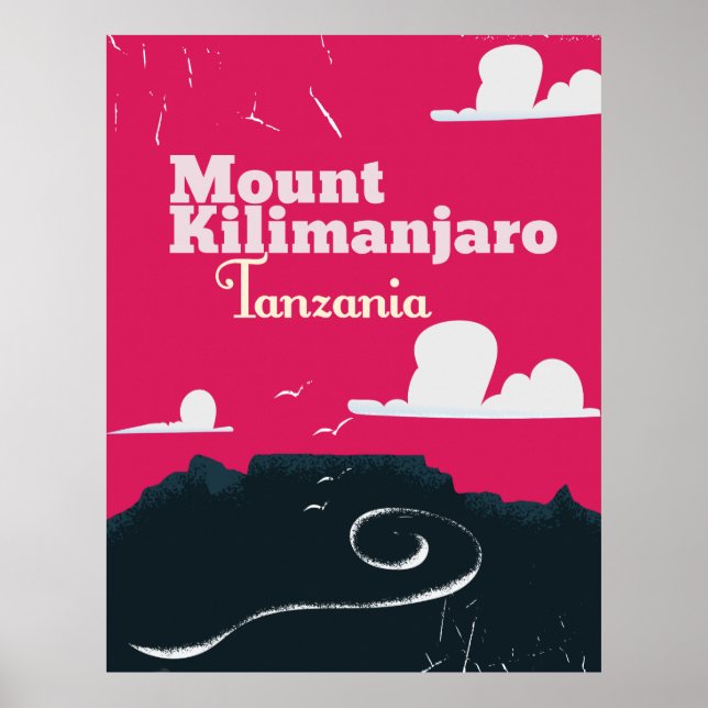 Mount Kilimanjaro Vintag Cartoon Poster (Vorne)