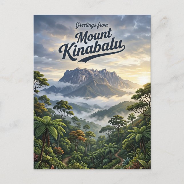 Mount Kinabalu Malaysia Postkarte (Vorderseite)