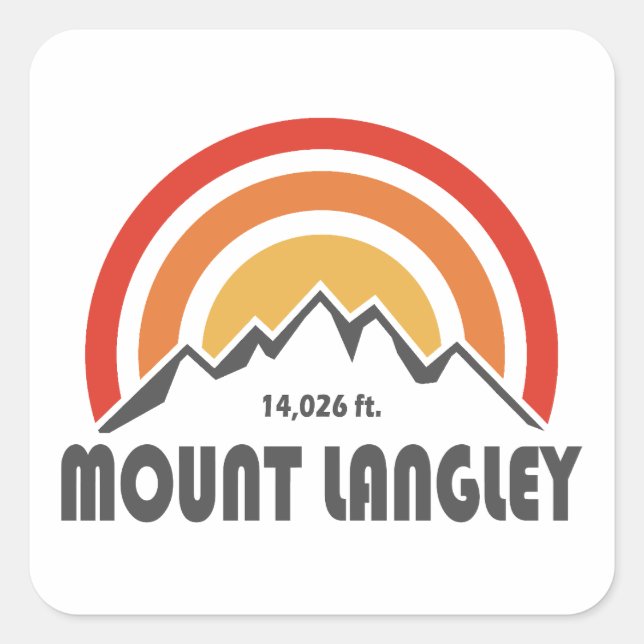 Mount Langley California Quadratischer Aufkleber (Vorderseite)