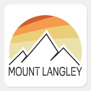 Mount Langley California Retro Quadratischer Aufkleber