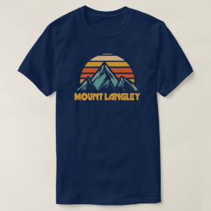 Mount Langley California Retro Turquoise T-Shirt
