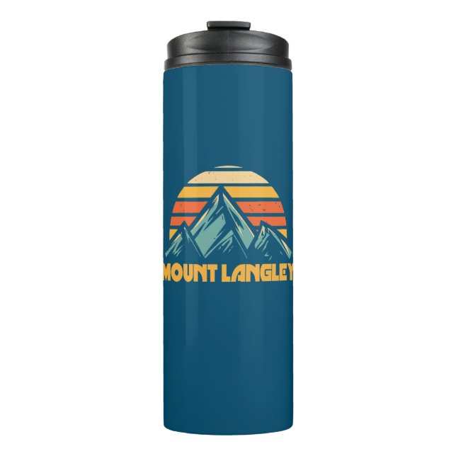 Mount Langley California Retro Turquoise Thermosbecher (Vorderseite)