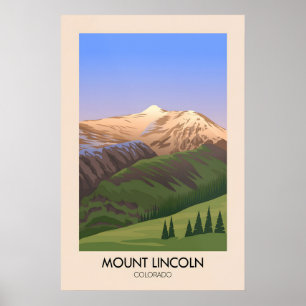 Mount Lincoln Colorado USA Reiseplakat Poster