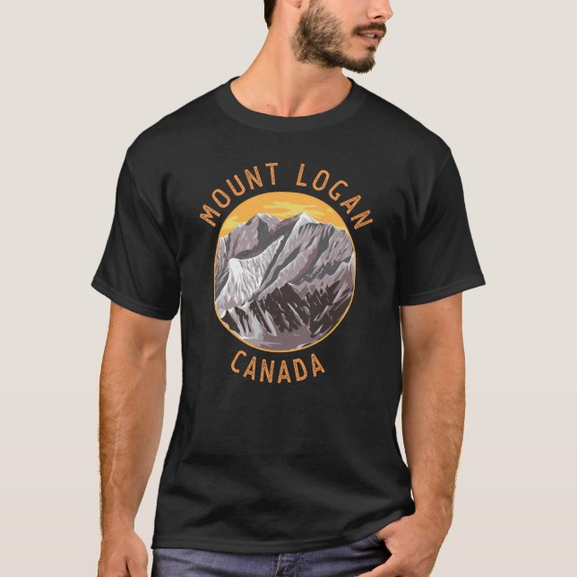 Mount Logan Canada Distressed Circle T-Shirt (Vorderseite)