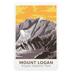 Mount Logan Canada Travel Art Vintag Magnet