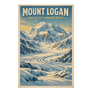Mount Logan, Kanada, in klassischem Retro-Look Poster