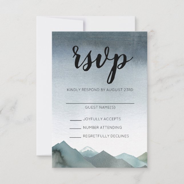 Mount Love RSVP Karte (Vorderseite)
