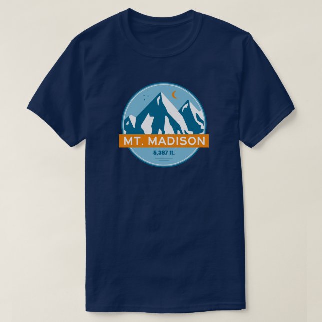 Mount Madison New Hampshire Stars Moon T-Shirt (Design vorne)