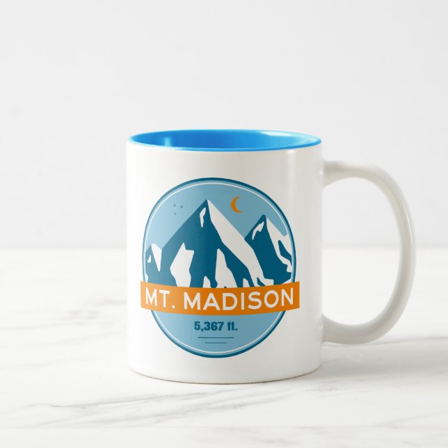 Mount Madison New Hampshire Stars Moon Zweifarbige Tasse (Rechts)