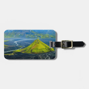 Mount Mælifell Island stilisiert Gepäckanhänger