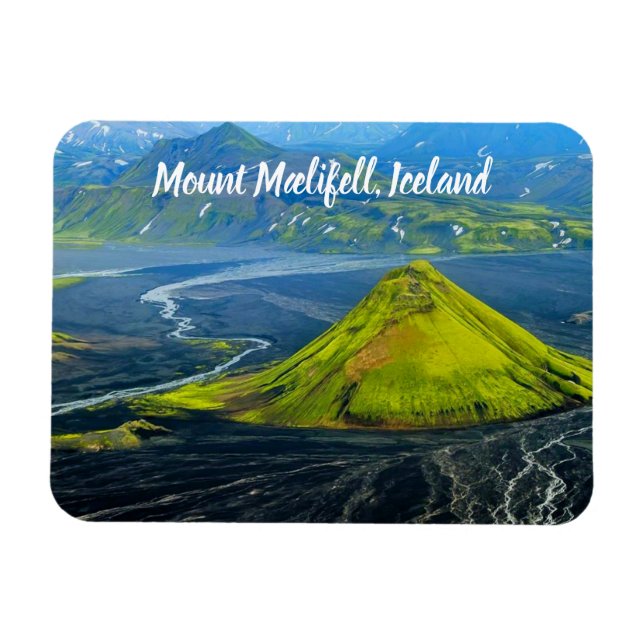 Mount Mælifell Island stilisiert Magnet (Horizontal)
