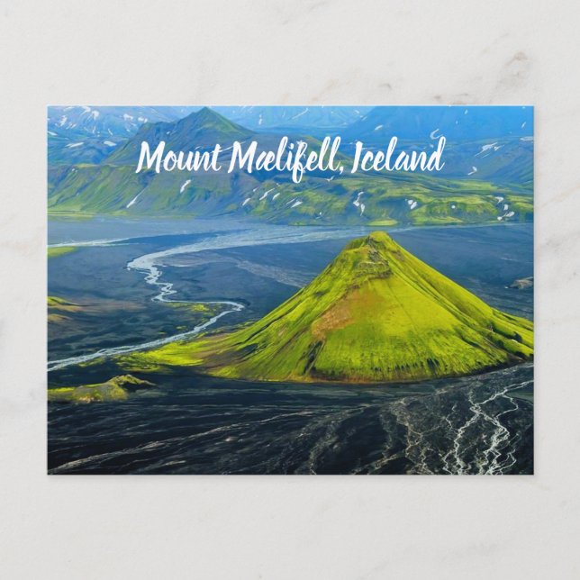 Mount Mælifell Island stilisiert Postkarte (Vorderseite)