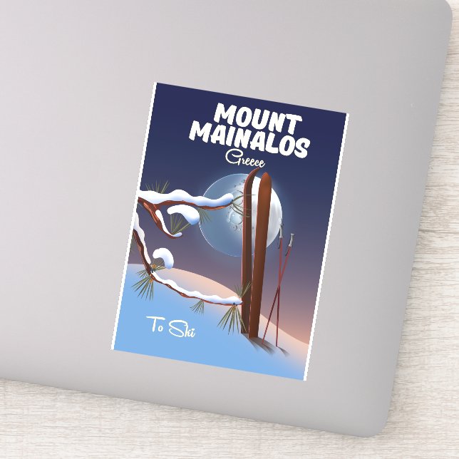 Mount Mainalos griechischer Skispass. Aufkleber (Detail)