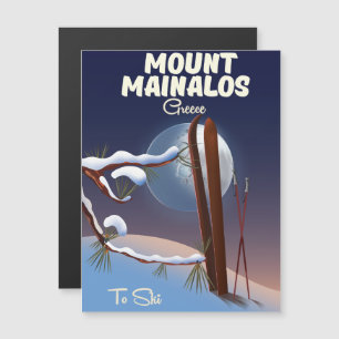 Mount Mainalos griechischer Skispass. Magnetkarte