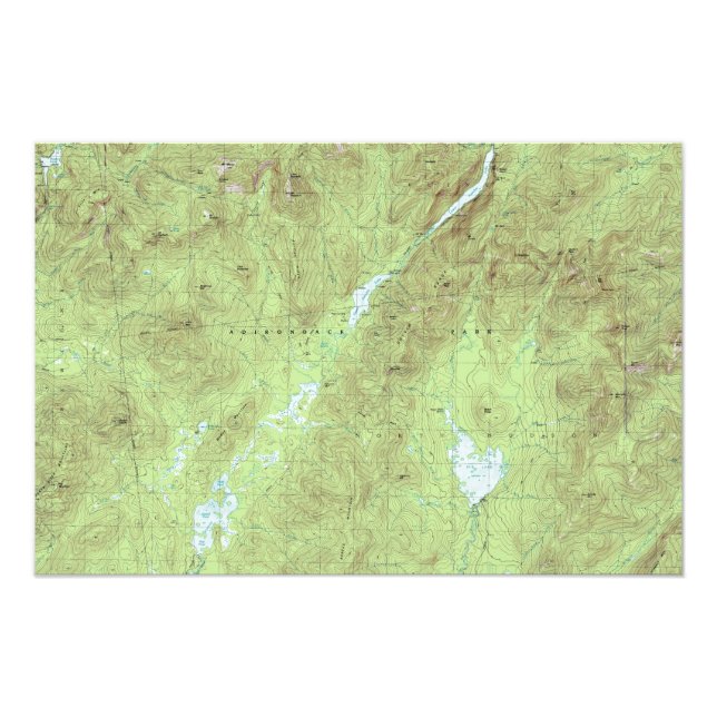 Mount Marcy Topographische Karte - Adirondack Park Fotodruck (Vorne)