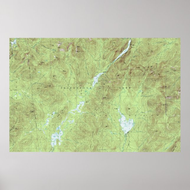 Mount Marcy Topographische Karte - Adirondack Park Poster (Vorne)