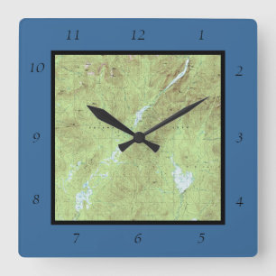 Mount Marcy Topographische Karte - Adirondack Park Quadratische Wanduhr