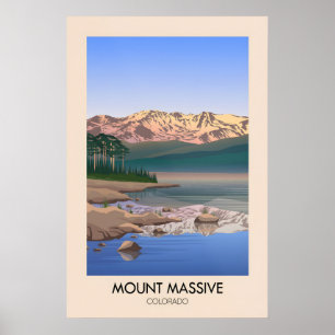 Mount Massive Colorado USA Reiseplakat Poster