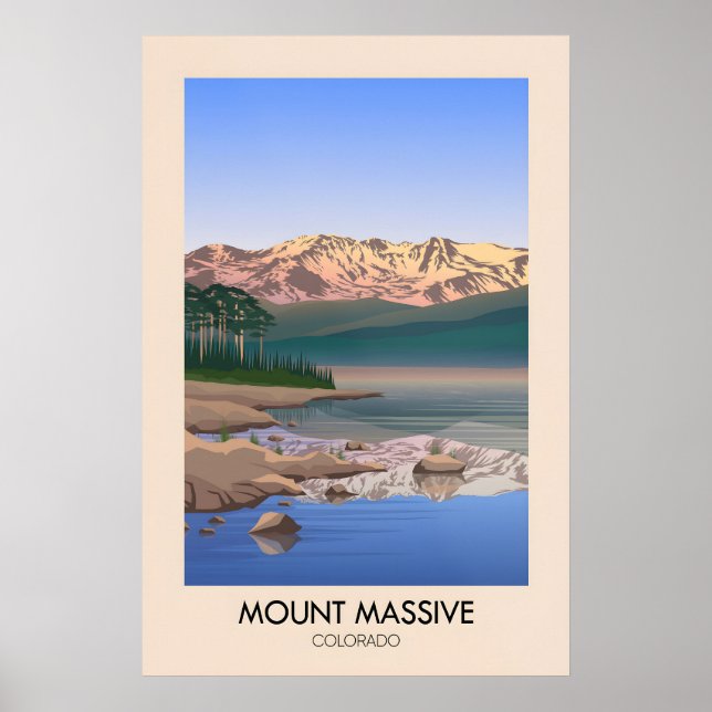 Mount Massive Colorado USA Reiseplakat Poster (Vorne)