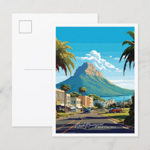 Mount Maunganui Neuseeland Reiseillustrierung Postkarte