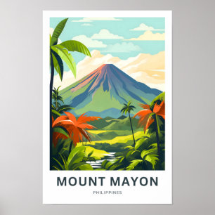 Mount Mayon Philippines Travel Print Poster