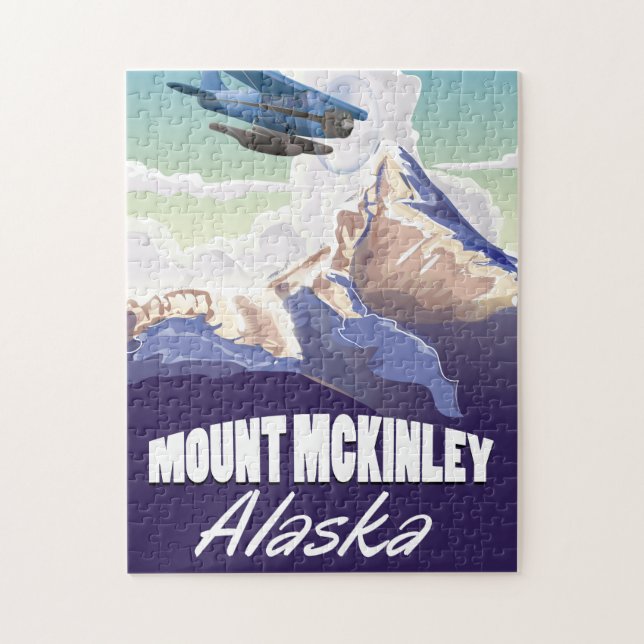 Mount McKinley Vintage Reiseposter Puzzle (Vertikal)