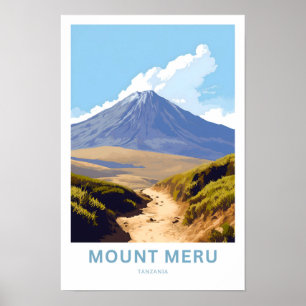 Mount Meru Tansania Travel Print Poster