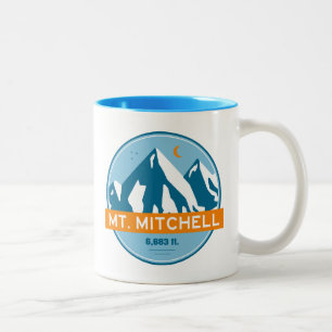 Mount Mitchell North Carolina Stars Moon Zweifarbige Tasse