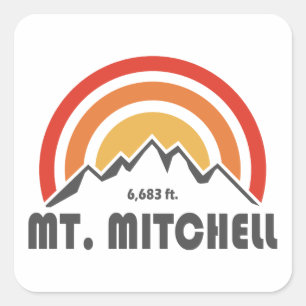 Mount Mitchell Quadratischer Aufkleber