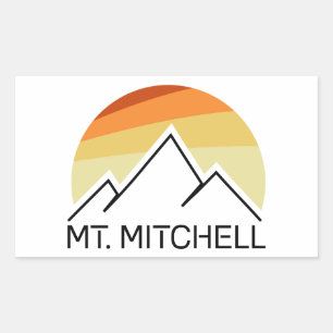 Mount Mitchell Retro Rechteckiger Aufkleber