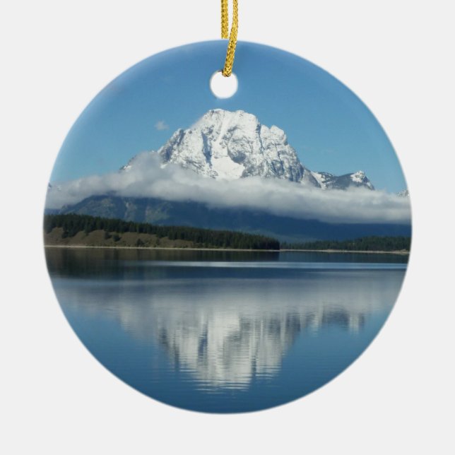 Mount Moran Reflection auf Grand Teton Keramikornament (Vorne)