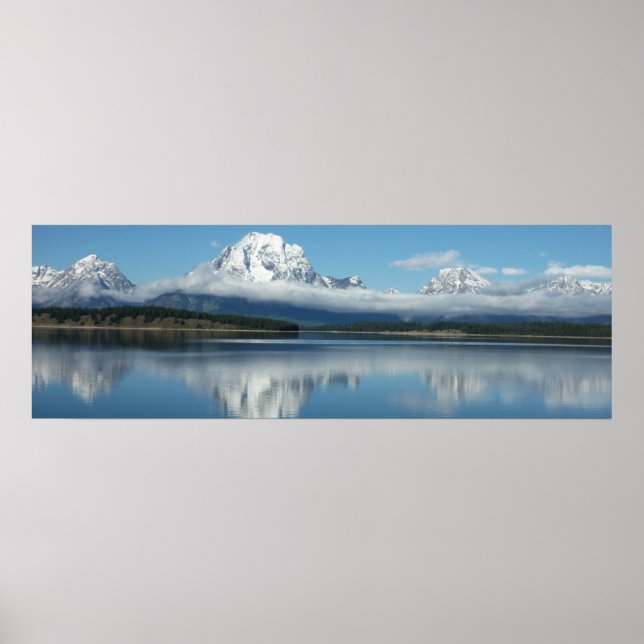 Mount Moran Reflection auf Grand Teton Poster (Vorne)