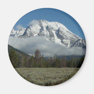 Mount Moran und Wolken im Grand Teton Magnet