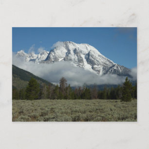 Mount Moran und Wolken im Grand Teton Postkarte