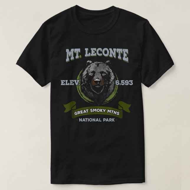 Mount Mt LeConte Black Bar Smoky Mountains T  T-Shirt (Design vorne)
