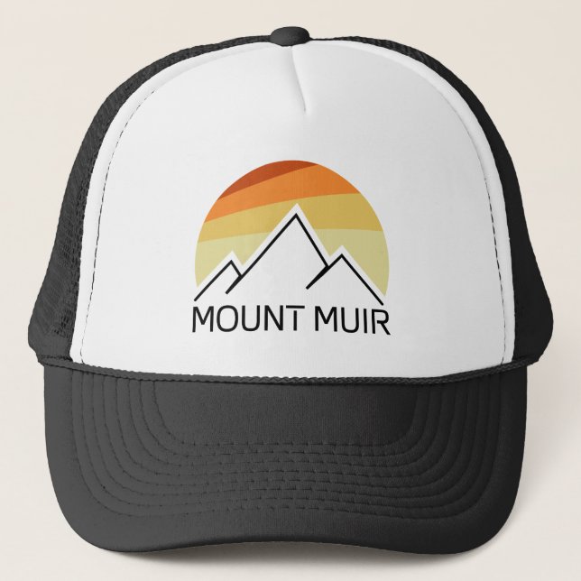 Mount Muir California Retro Truckerkappe (Vorderseite)