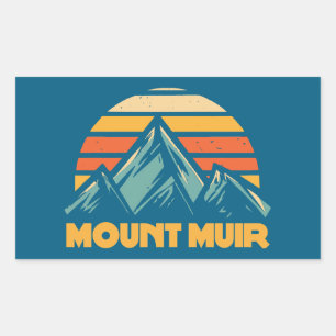 Mount Muir California Retro Türkis Rechteckiger Aufkleber
