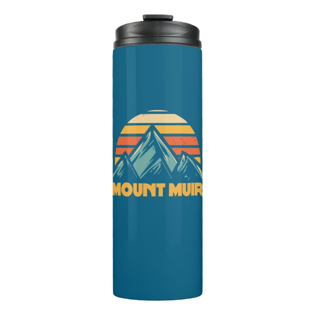 Mount Muir California Retro Türkis Thermosbecher (Vorderseite)