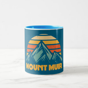Mount Muir California Retro Türkis Zweifarbige Tasse
