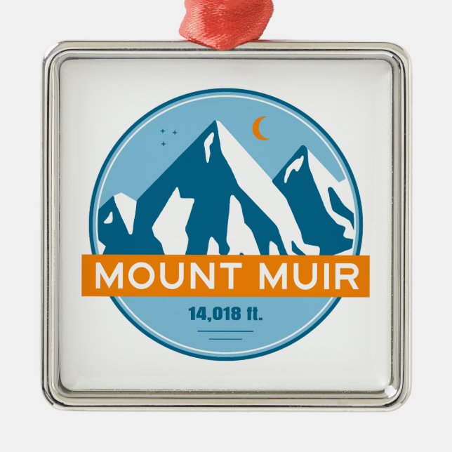 Mount Muir California Stars Moon Ornament Aus Metall (Vorne)