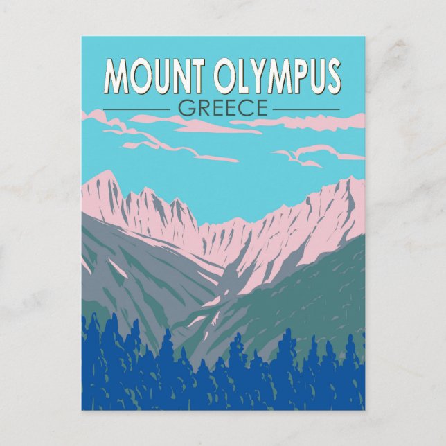 Mount Olympus Griechenland Reisen Kunst Vintag Postkarte (Vorderseite)