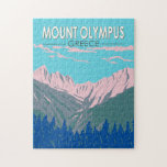 Mount Olympus Griechenland Reisen Kunst Vintag Puzzle<br><div class="desc">Berg Olympus in einem Vektor Art Stil. Der Olympus-Berg ist der höchste Berg Griechenlands. Es ist Teil des Olympus-Massivs in der Nähe des Thermaischen Golfs der Ägäis.</div>